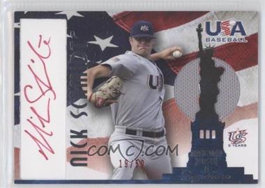 2007 USA Baseball - National Jersey & Signature - Red Ink #AJ-17 - Nick Schmidt /50