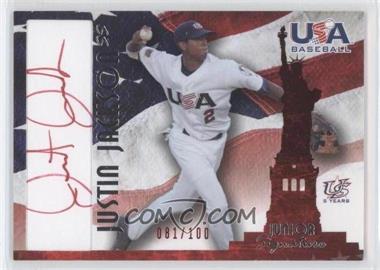 2007 USA Baseball - National Signature - Red Ink #A-31 - Justin Jackson /100