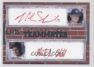 2007 USA Baseball - Teammates Autographs - Red Ink #TM-2 - Nick Hill, Nick Schmidt /25