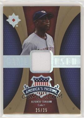 2007 Ultimate Collection - America's Pastime Memorabilia - Gold #PM-AS - Alfonso Soriano /25