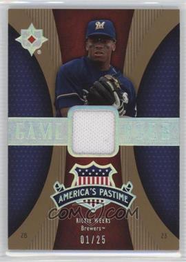 2007 Ultimate Collection - America's Pastime Memorabilia - Gold #PM-RW - Rickie Weeks /25 [Noted]