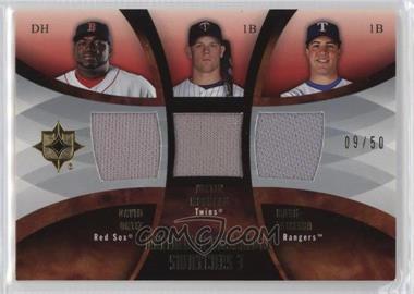 2007 Ultimate Collection - Ultimate Ensemble Swatches 3 #ES-OMT - David Ortiz, Justin Morneau, Mark Teixeira /50