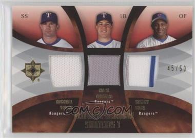 2007 Ultimate Collection - Ultimate Ensemble Swatches 3 #ES-YTS - Michael Young, Mark Teixeira, Sammy Sosa /50