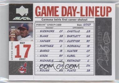 2007 Upper Deck Black - Game-Day Lineup Card Autographs #GDL-FC - Fausto Carmona /50
