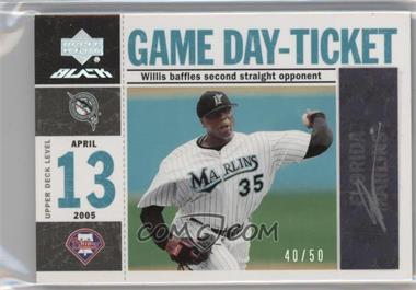 2007 Upper Deck Black - Game-Day Ticket Autographs #GD-DW - Dontrelle Willis /50