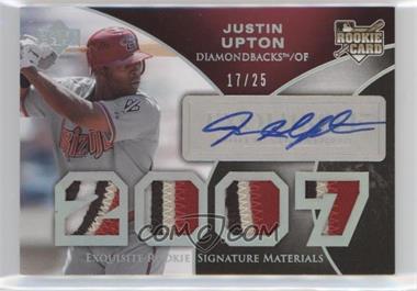 2007 Upper Deck Exquisite Rookie Signatures - [Base] - Silver Spectrum #162 - Justin Upton /25