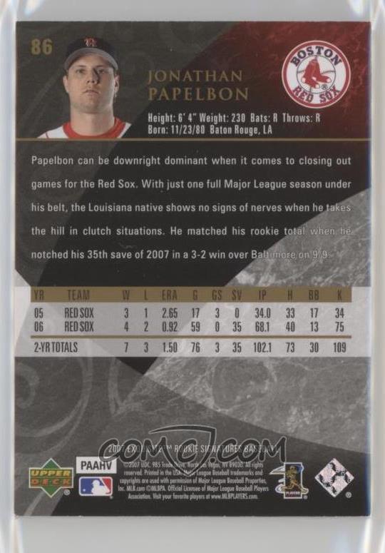 2007 Upper Deck Exquisite Rookie Signatures - [Base] #86 - Jonathan ...