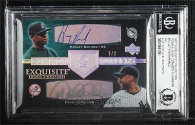 2007 Upper Deck Exquisite Rookie Signatures - Common Numbers - Silver Spectrum #CN-RJ - Derek Jeter, Hanley Ramirez /2 [BGS Authentic]