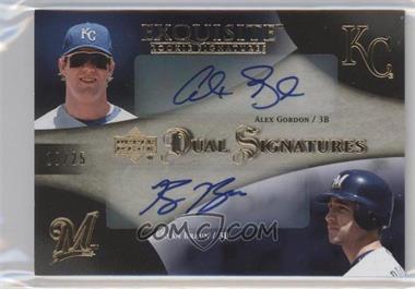 2007 Upper Deck Exquisite Rookie Signatures - Dual Signatures - Gold #EDS-GB - Alex Gordon, Ryan Braun /25