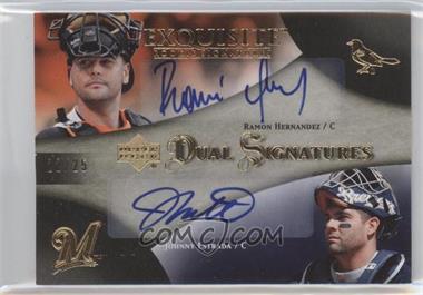 2007 Upper Deck Exquisite Rookie Signatures - Dual Signatures - Gold #EDS-HE - Ramon Hernandez, Johnny Estrada /25