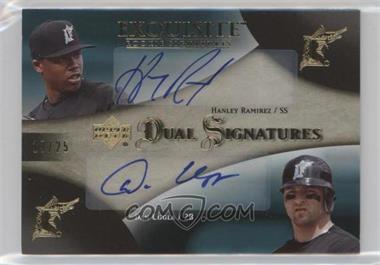 2007 Upper Deck Exquisite Rookie Signatures - Dual Signatures - Gold #EDS-RU - Hanley Ramirez, Dan Uggla /25 [Noted]