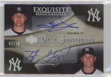 2007 Upper Deck Exquisite Rookie Signatures - Dual Signatures - Silver Spectrum #EDS-ST - Tyler Clippard, Sean Henn /10