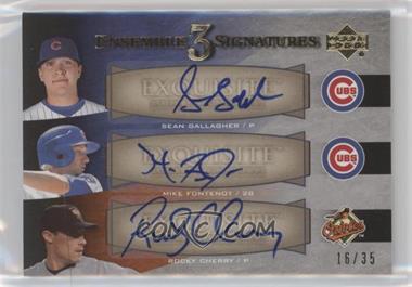 2007 Upper Deck Exquisite Rookie Signatures - Ensemble 3 Signatures #EE3-GFC - Sean Gallagher, Mike Fontenot, Rocky Cherry /35