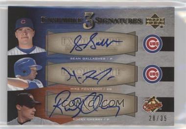 2007 Upper Deck Exquisite Rookie Signatures - Ensemble 3 Signatures #EE3-GFC - Sean Gallagher, Mike Fontenot, Rocky Cherry /35