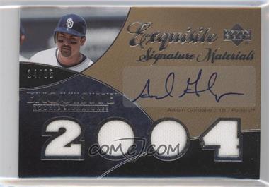 2007 Upper Deck Exquisite Rookie Signatures - Exquisite Signature Materials #ESM-AG - Adrian Gonzalez /85