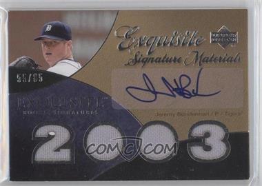 2007 Upper Deck Exquisite Rookie Signatures - Exquisite Signature Materials #ESM-BO - Jeremy Bonderman /85