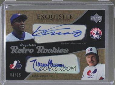 2007 Upper Deck Exquisite Rookie Signatures - Retro Rookies Duals #RR-VR - Randy Johnson, Vladimir Guerrero /15