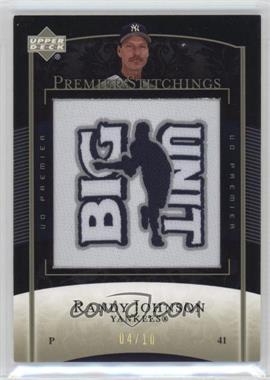 2007 Upper Deck Premier - Premier Stitchings - Gold #PS-68 - Randy Johnson /10