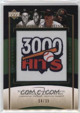 2007 Upper Deck Premier - Premier Stitchings - Silver #PS-98 - Stan Musial, Roberto Clemente, Cal Ripken Jr., Tony Gwynn /35