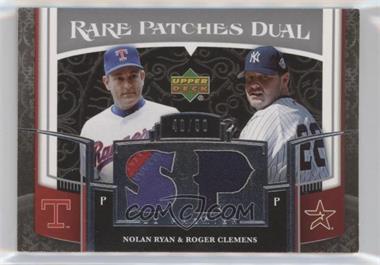 2007 Upper Deck Premier - Rare Patches Dual #RP2-RC - Nolan Ryan, Roger Clemens /50