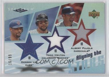 2007 Upper Deck Spectrum - Aligning the Stars #AS-LHP - Derrek Lee, Todd Helton, Albert Pujols /99