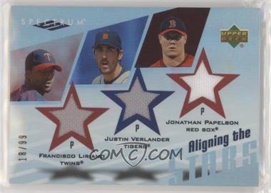 2007 Upper Deck Spectrum - Aligning the Stars #AS-LVP - Francisco Liriano, Justin Verlander, Jonathan Papelbon /99