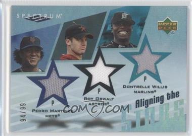 2007 Upper Deck Spectrum - Aligning the Stars #AS-MOW - Pedro Martinez, Roy Oswalt, Dontrelle Willis /99