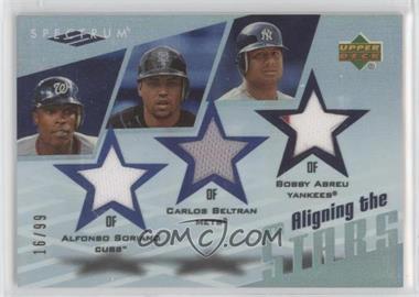 2007 Upper Deck Spectrum - Aligning the Stars #AS-SBA - Alfonso Soriano, Carlos Beltran, Bobby Abreu /99