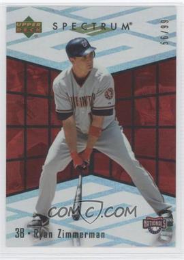 2007 Upper Deck Spectrum - Rookie Retrospectrum - Red #RR-RZ - Ryan Zimmerman /99