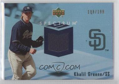 2007 Upper Deck Spectrum - Swatches #SSW-KH - Khalil Greene /199