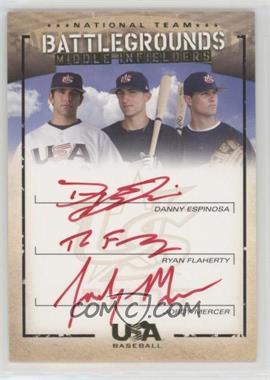 2007 Upper Deck USA Baseball National Teams - Battlegrounds Autographs - Red Ink #BG-4 - Danny Espinosa, Ryan Flaherty, Jordy Mercer