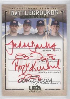 2007 Upper Deck USA Baseball National Teams - Battlegrounds Autographs - Red Ink #BG-5 - Jordan Danks, Logan Forsythe, Roger Kieschnick, Josh Romanski