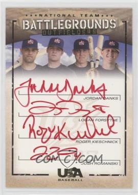 2007 Upper Deck USA Baseball National Teams - Battlegrounds Autographs - Red Ink #BG-5 - Jordan Danks, Logan Forsythe, Roger Kieschnick, Josh Romanski