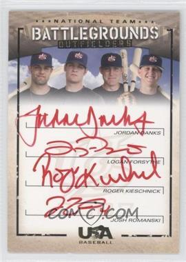 2007 Upper Deck USA Baseball National Teams - Battlegrounds Autographs - Red Ink #BG-5 - Jordan Danks, Logan Forsythe, Roger Kieschnick, Josh Romanski