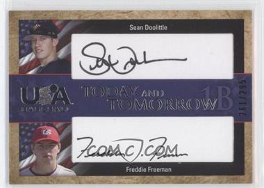2007 Upper Deck USA Baseball National Teams - Today and Tomorrow Dual Autographs - Black Ink #TT-5 - Sean Doolittle, Freddie Freeman /295