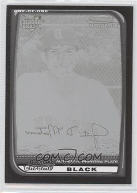 2008 Bowman Chrome - [Base] - Printing Plate Black #210 - Justin Masterson /1