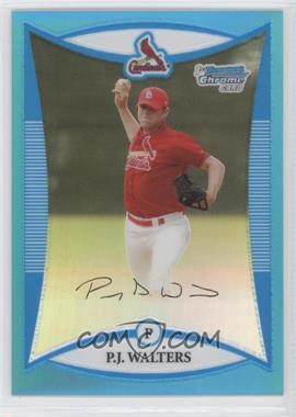 2008 Bowman Chrome - Prospects - Blue Refractor #BCP76 - P.J. Walters /150