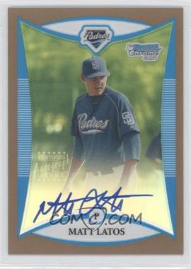 2008 Bowman Chrome - Prospects - Gold Refractor #BCP263 - Prospect Autographs - Matt Latos /50