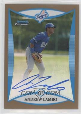 2008 Bowman Chrome - Prospects - Gold Refractor #BCP267 - Prospect Autographs - Andrew Lambo /50