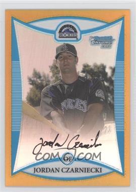 2008 Bowman Chrome - Prospects - Gold Refractor #BCP77 - Jordan Czarniecki /50