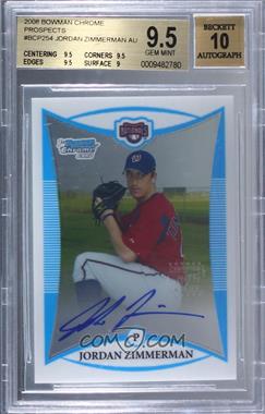 2008 Bowman Chrome - Prospects #BCP254 - Prospect Autographs - Jordan Zimmermann [BGS 9.5 GEM MINT]