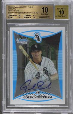 2008 Bowman Draft Picks & Prospects - Prospects - Chrome #BDPP118 - Gordon Beckham [BGS 10 PRISTINE]