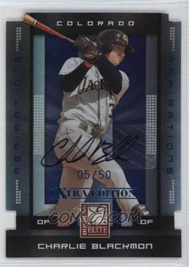 2008 Donruss Elite Extra Edition - [Base] - Aspirations Die-Cut Autographs #17 - Charlie Blackmon /50