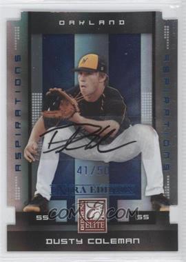 2008 Donruss Elite Extra Edition - [Base] - Aspirations Die-Cut Autographs #32 - Dusty Coleman /50