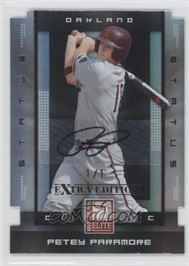 2008 Donruss Elite Extra Edition - [Base] - Status Black Die-Cut Autographs #80 - Petey Paramore /1