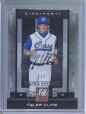 2008 Donruss Elite Extra Edition - [Base] - Status Black Die-Cut Autographs #93 - Tyler Cline /1