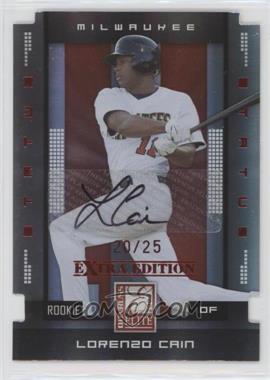 2008 Donruss Elite Extra Edition - [Base] - Status Red Die-Cut Autographs #144 - Lorenzo Cain /25