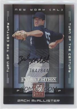 2008 Donruss Elite Extra Edition - [Base] - Turn of the Century Autographs #98 - Zach McAllister /844