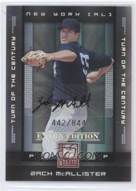 2008 Donruss Elite Extra Edition - [Base] - Turn of the Century Autographs #98 - Zach McAllister /844