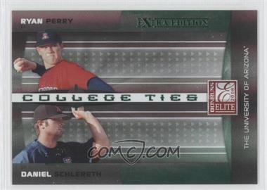 2008 Donruss Elite Extra Edition - College Ties - Green #CTC-4 - Ryan Perry, Daniel Schlereth /1500